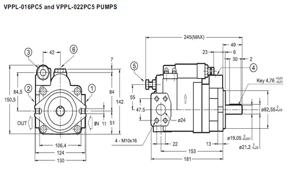 پمپ پیستونی محوری Duplomatic مدل VPPL-016