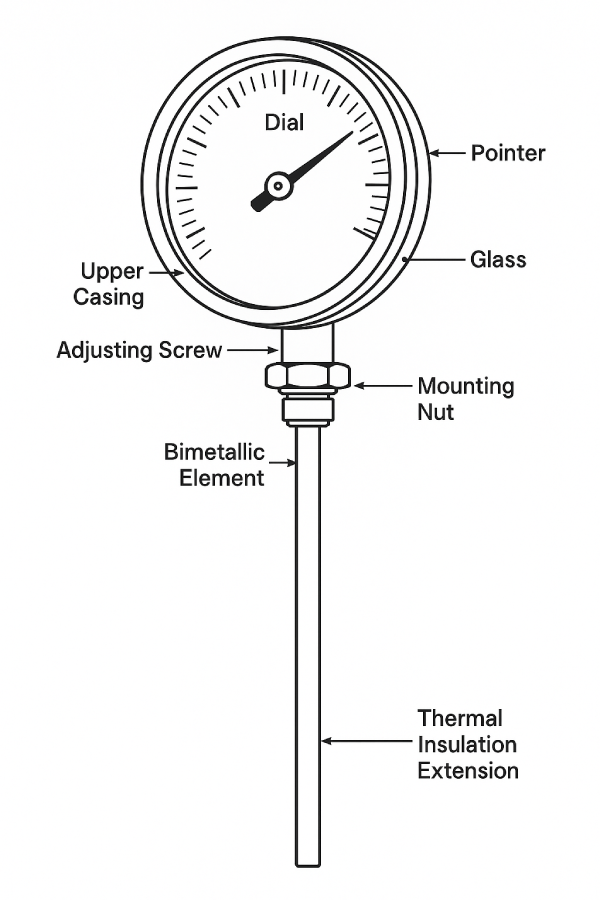 اجزای تشکیل دهنده گیج دما