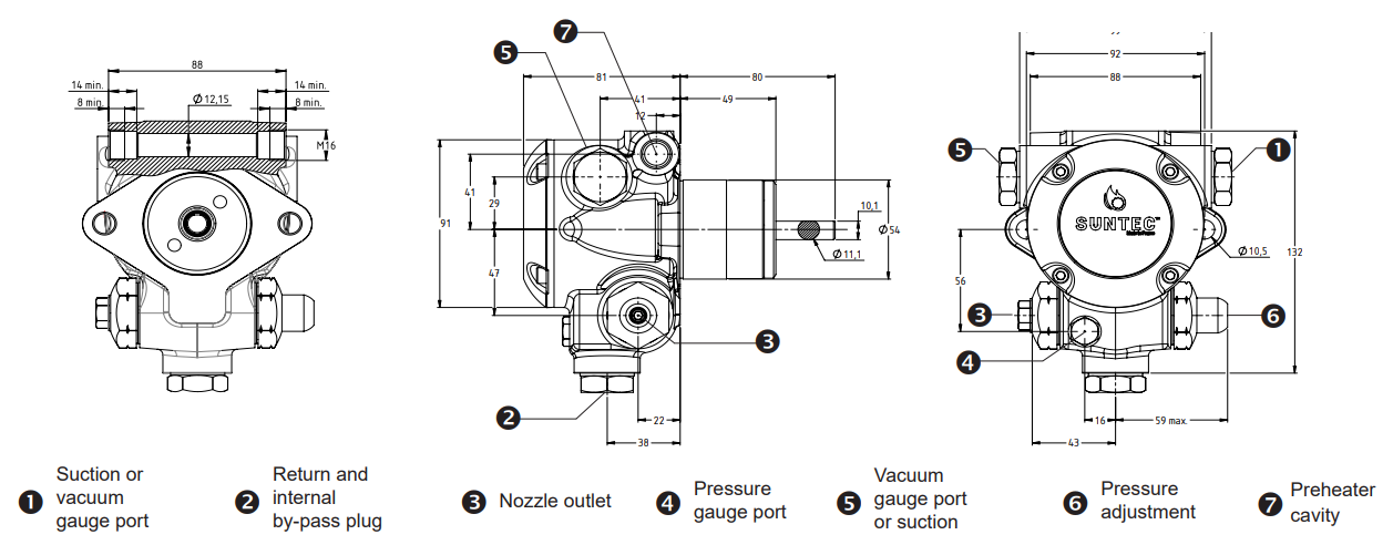اجزای پمپ مشعل