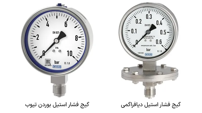 انواع گیج فشار استیل