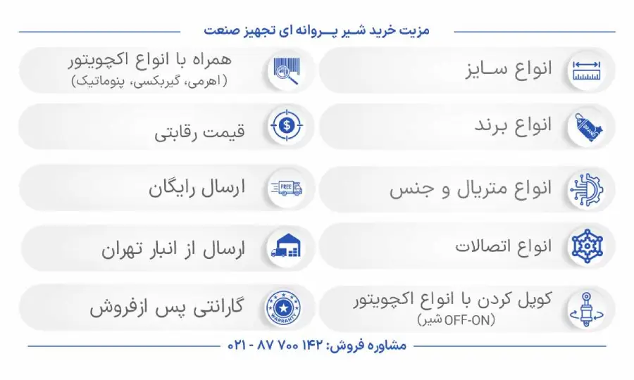 مزیت خرید شیر پروانه تجهیز صنعت